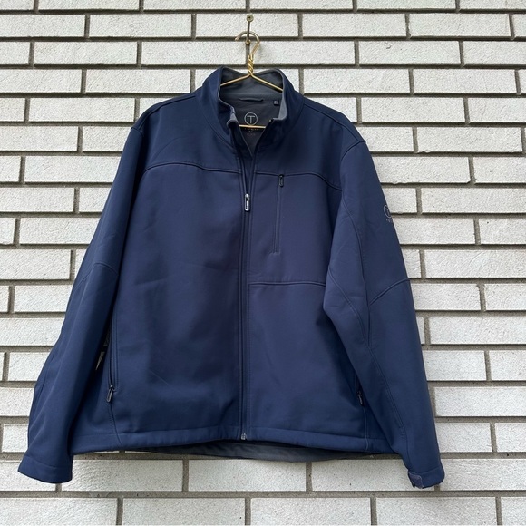 TUMI T-Tech Navy Blue Softshell Jacket XXL TT-0012 Zip Pockets Performance - Picture 1 of 14